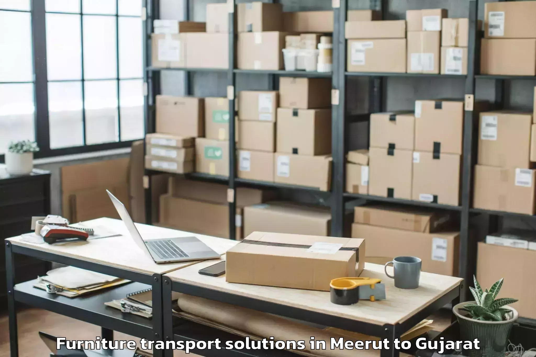 Book Meerut to Rajkot Furniture Transport Solutions